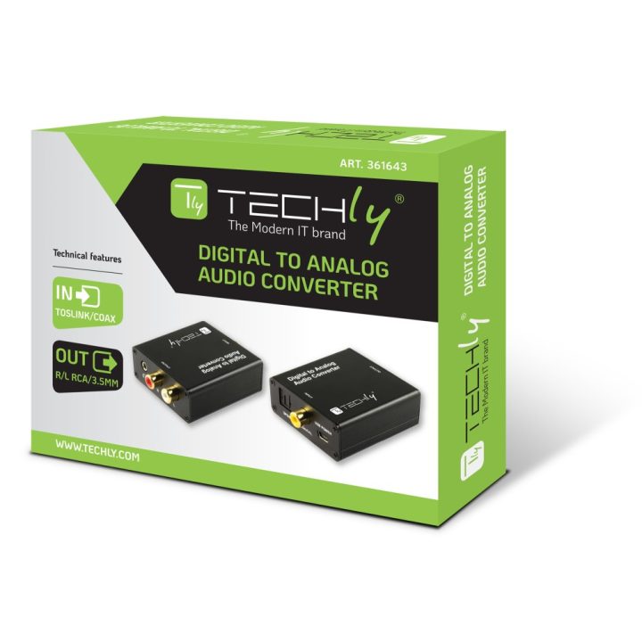 Techly IDATA SPDIF-9 convertidor de audio Negro