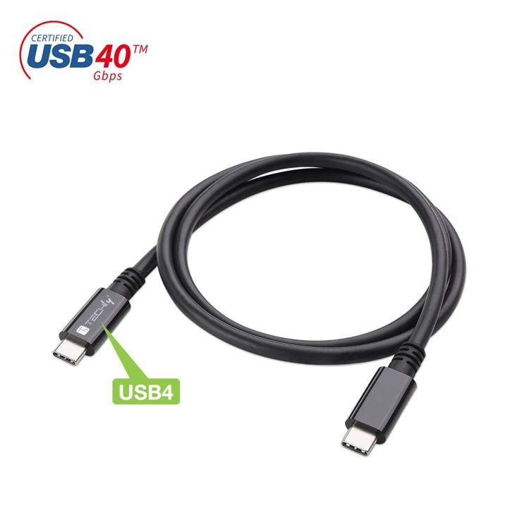 Techly ICOC MUSB40-CMCM08 USB4 Gen 3x2 Cable, 0.8 m, USB-C, 40…