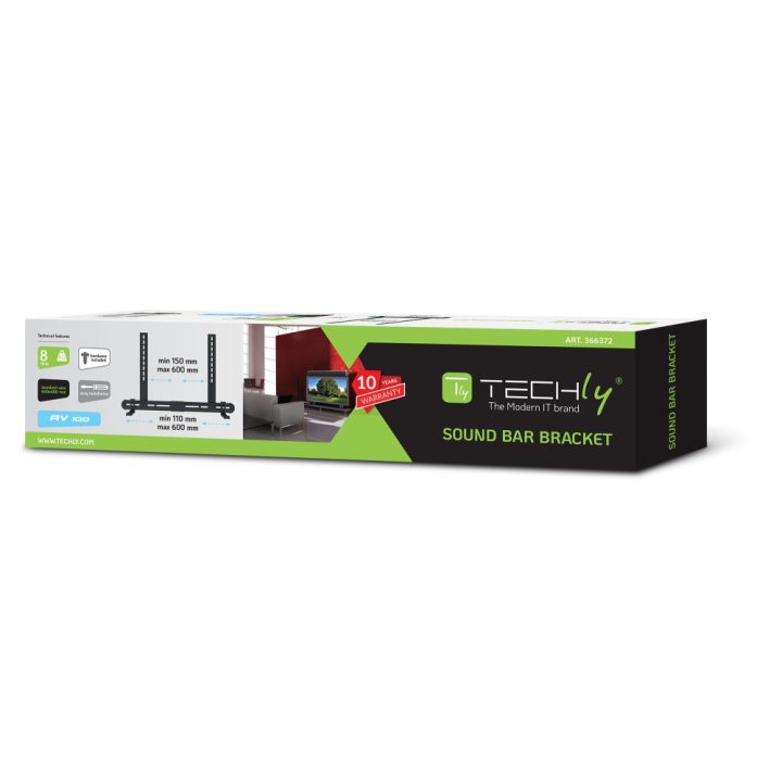 Techly ICA-SP-SB06 Black Steel Wall Speaker Mount