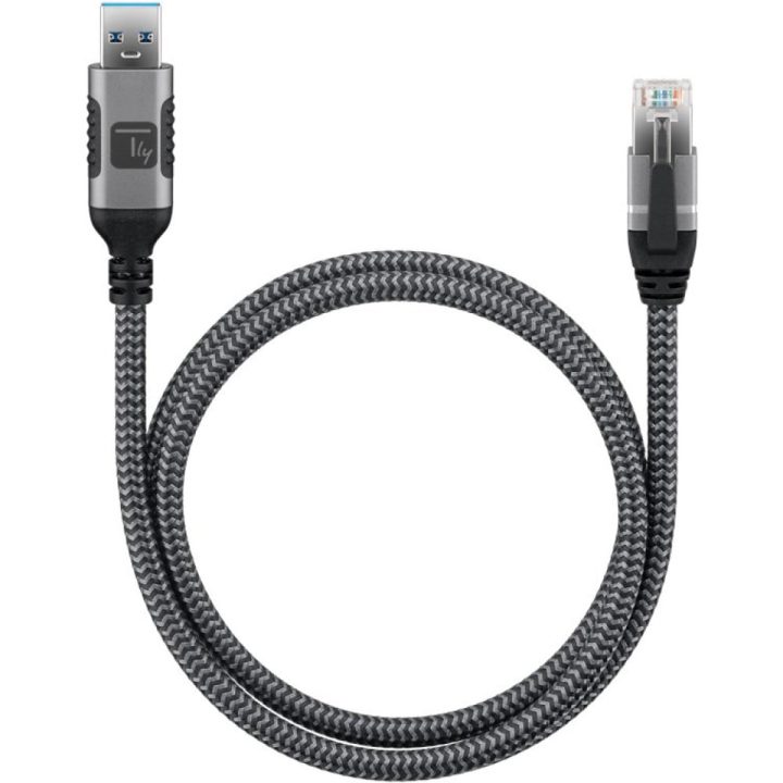Techly ICOC U3A-RJ45-010 Network Cable Black, Silver 1 m Cat6 F/UTP…