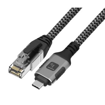 Techly ICOC U3C-RJ45-010 Network Cable Silver, Black 1 m Cat6 F/UTP…