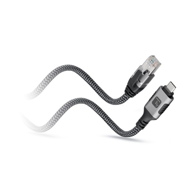 Techly ICOC U3C-RJ45-010 Network Cable Silver, Black 1 m Cat6 F/UTP…