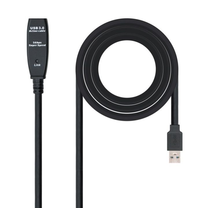 Nanocable Cable USB 3.0 prolongador con amplificador, tipo A/M-A/H, 5m