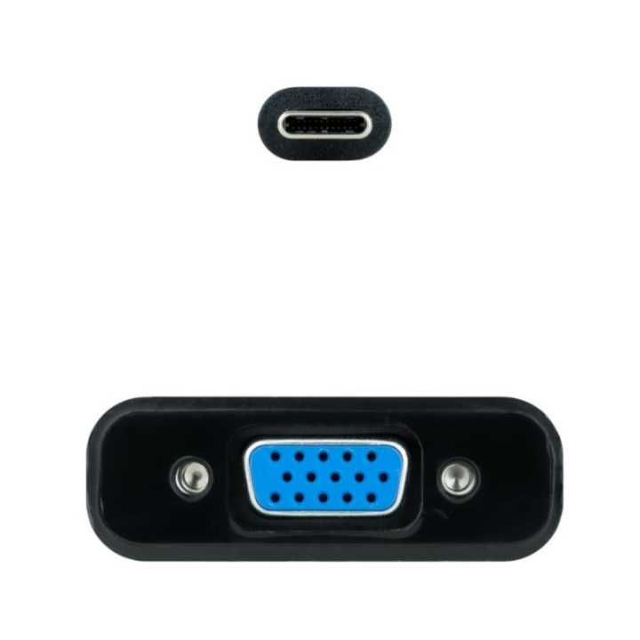 Nanocable Conversor USB-C para VGA, USB-C/M-VGA/H, Preto, 10 cm