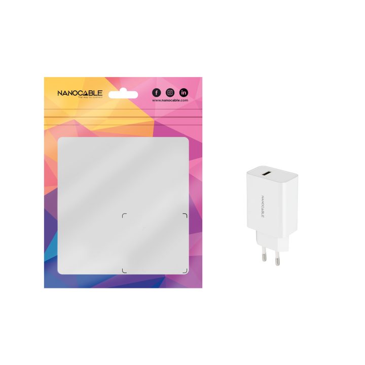 Nanocable Carregador USB, 5V/2.1A, Branco