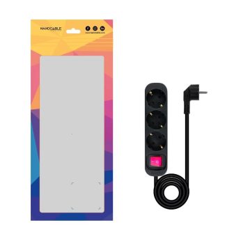Nanocable Regleta de Enchufes con 3 Tomas con Interruptor, 1.4 m…