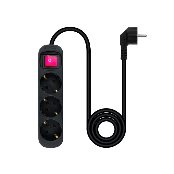 Nanocable Regleta de Enchufes con 3 Tomas con Interruptor, 1.4 m…