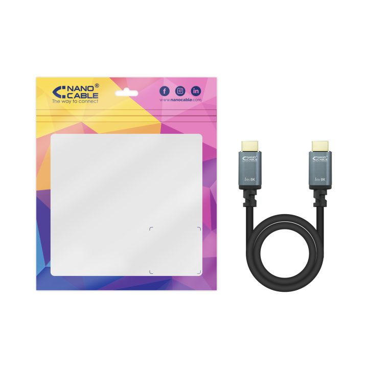 Nanocable Cabo HDMI 2.1 IRIS 8K A/M-A/M, Preto, 10 Metros