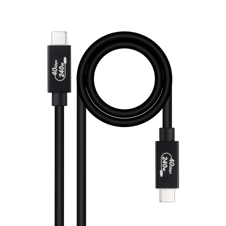 Nanocable USB 4 Gen 3x2 40Gbps 5A/240W Cable, USB-C/M-USB-C/M, Black…