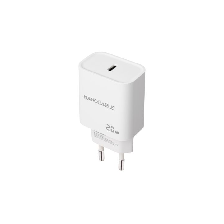 Nanocable Carregador USB-C PD 20W, Branco