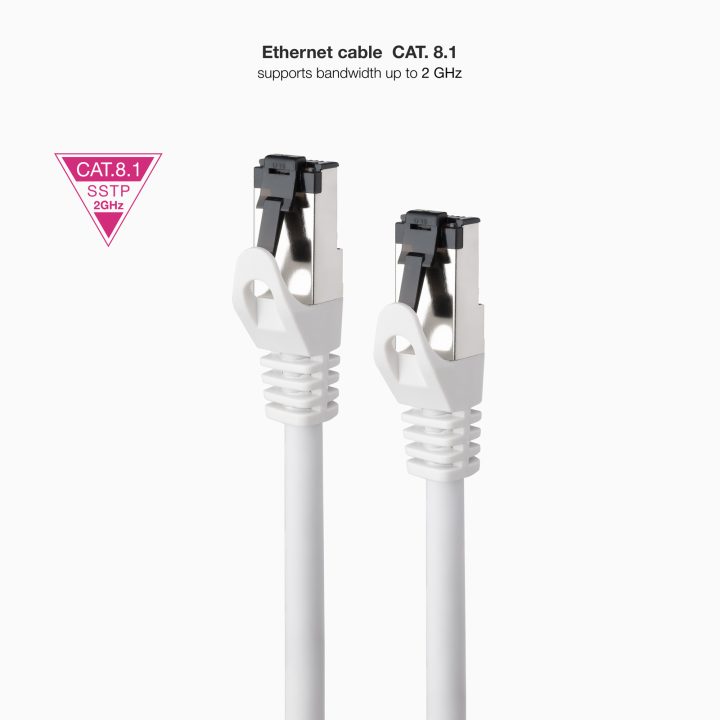 Nanocable Cabo de Rede Patch Cat.8.1 2GHz LSZH SSTP AWG26, Branco, 2 m