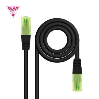 Nanocable RJ45 CAT.6 UTP AWG26 CCA Patch Cable, Black, 7 m
