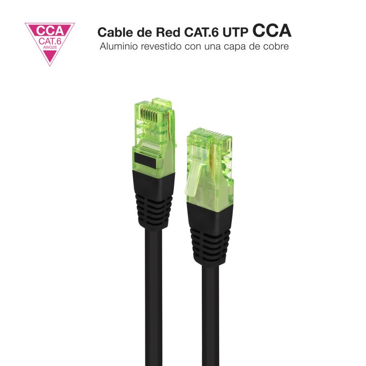 Nanocable Cabo de Rede Patch Cable RJ45 CAT.6 UTP AWG26 CCA, Preto, 7…
