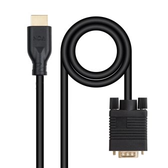 Nanocable VGA/M to HDMI/M Converter Cable, Black, 1.8m