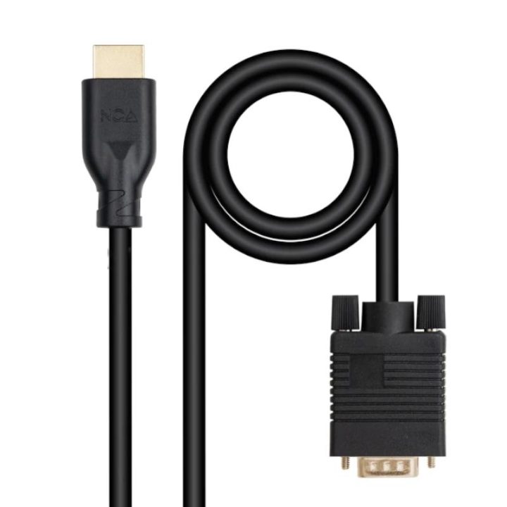 Nanocable Cable conversor VGA/M a HDMI/M, Negro, 1.8m