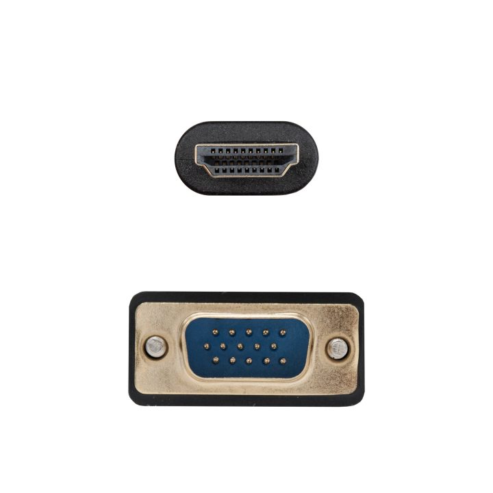 Nanocable Cable conversor VGA/M a HDMI/M, Negro, 1.8m