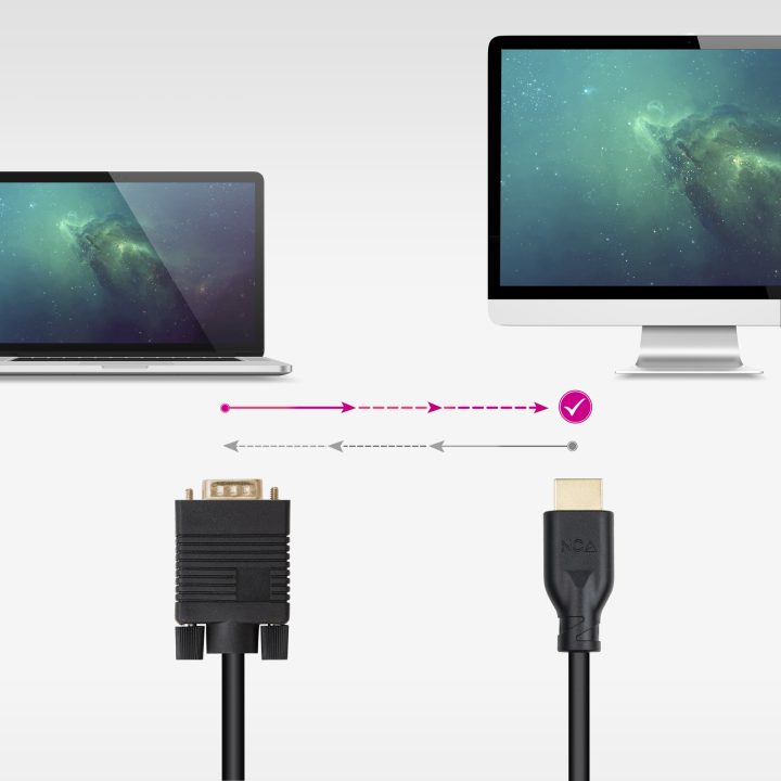 Nanocable VGA/M to HDMI/M Converter Cable, Black, 1.8m