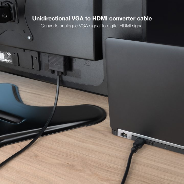 Nanocable VGA/M to HDMI/M Converter Cable, Black, 1.8m