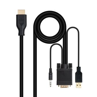 Nanocable Conversor unidireccional VGA/M + AUDIO/M + USB-A/M (para…