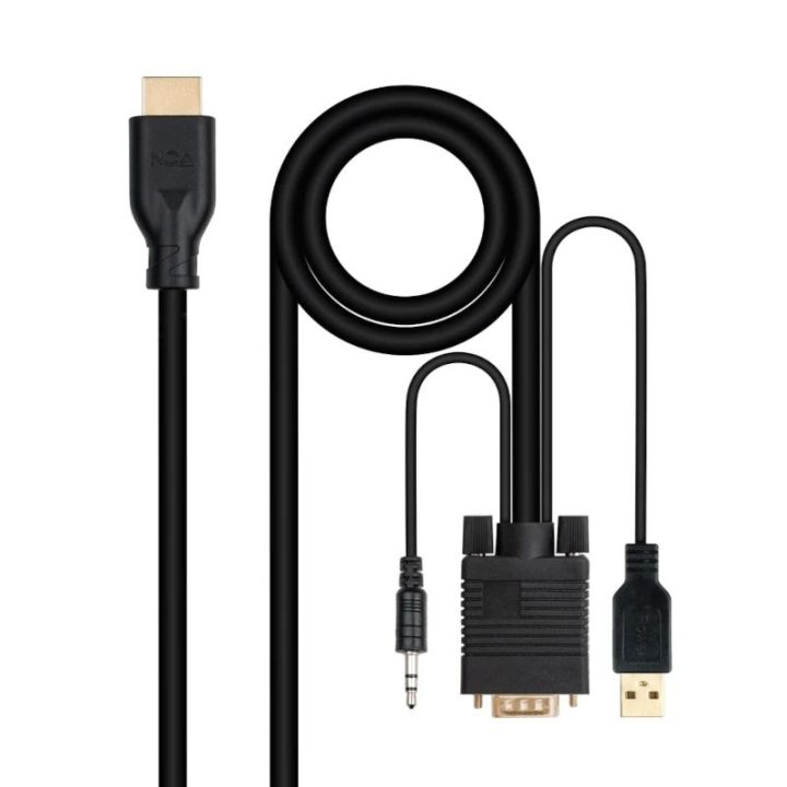 Nanocable Conversor unidirecional VGA/M + ÁUDIO/M + USB-A/M (para…