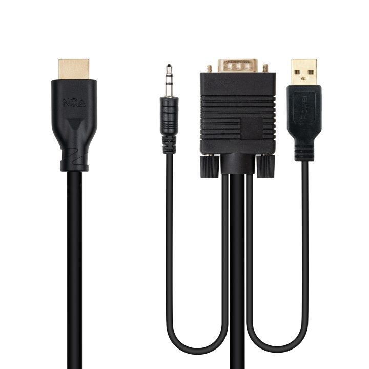 Nanocable Unidirectional VGA/M + AUDIO/M + USB-A/M (for power) to…