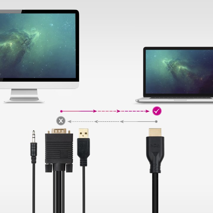 Nanocable Unidirectional VGA/M + AUDIO/M + USB-A/M (for power) to…