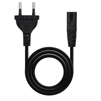 Nanocable Cable de Alimentación con forma 8, CEE7/16/M – C7/H, Negro…