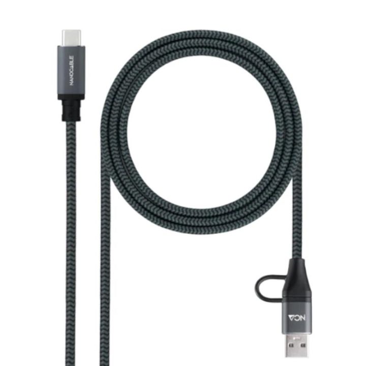 Nanocable USB 3.2 Gen2x2 20Gbps 5A/100W Cable, USB-C+USB-A/M to…