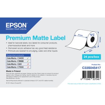 Epson Rolo contínuo de Premium Matte Label, 51 mm x 35 m
