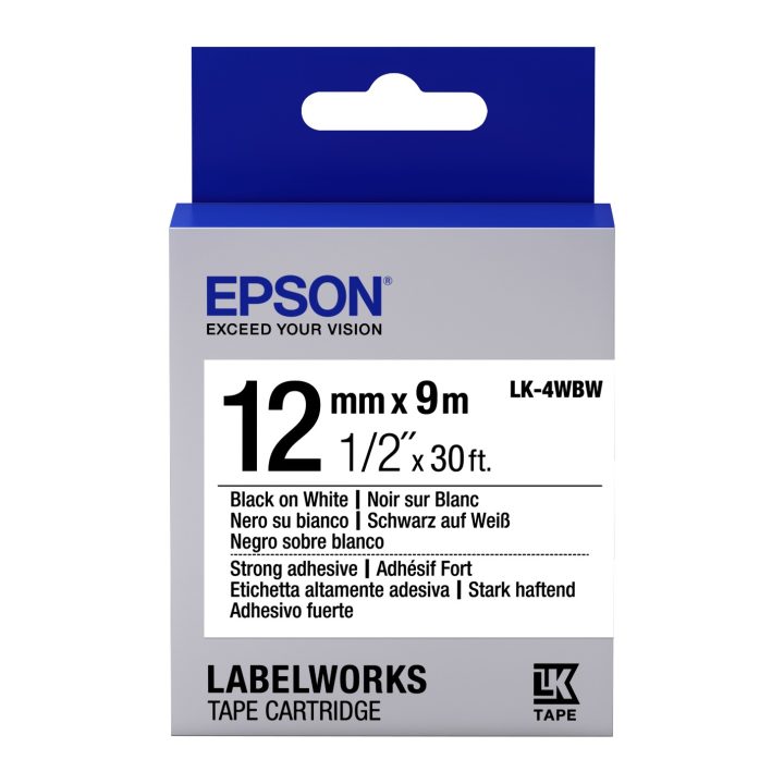 Epson Cinta adhesiva resistente - LK-4WBW cinta adhesiva resistente…