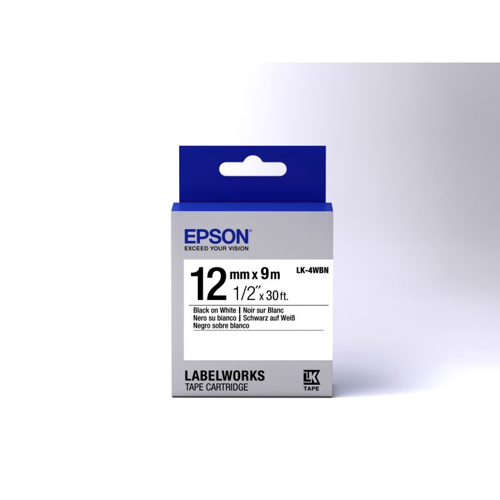 Epson Standard Tape - LK-4WBN Standard Black/White 12/9