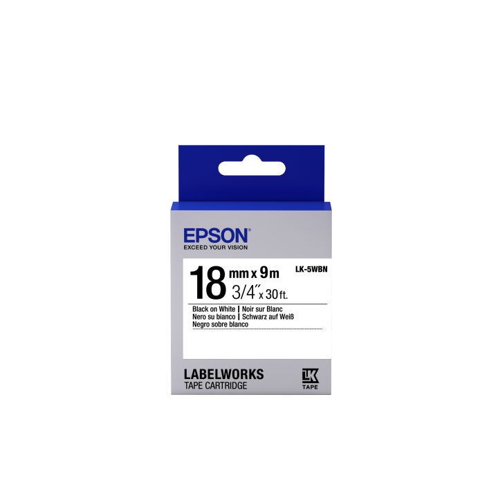 Epson Standard Tape - LK-5WBN Standard Black/White 18/9