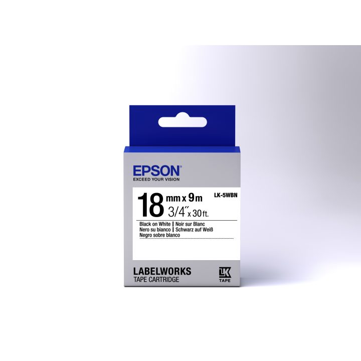 Epson Cinta estándar - LK-5WBN estándar negra/blanca 18/9