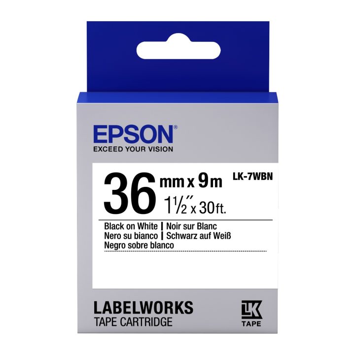 Epson Standard Tape - LK-7WBN Standard Black/White 36/9
