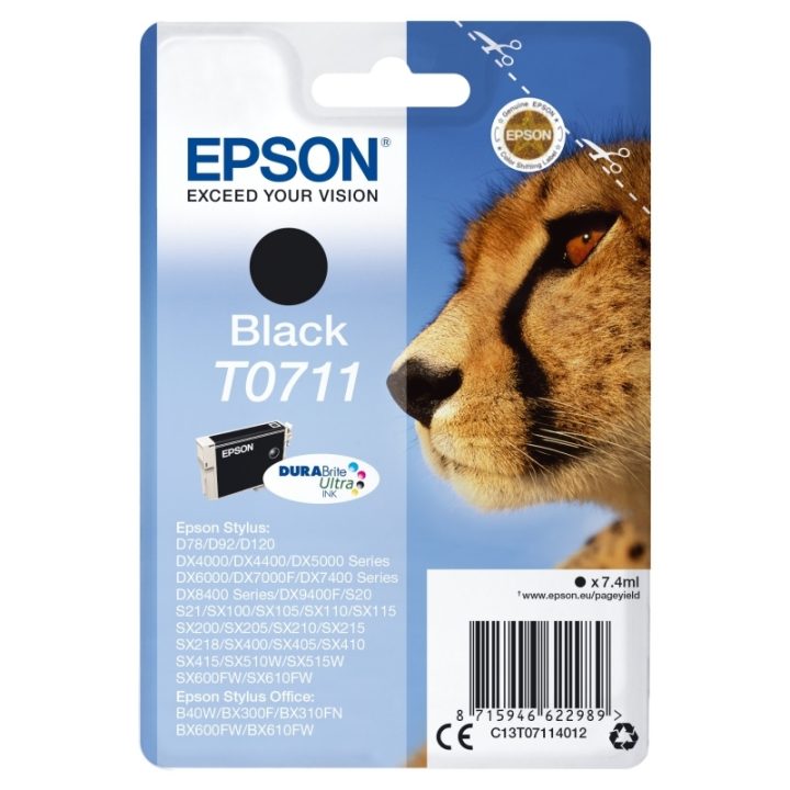 Tinta Epson Singlepack Black T0711 DURABrite Ultra
