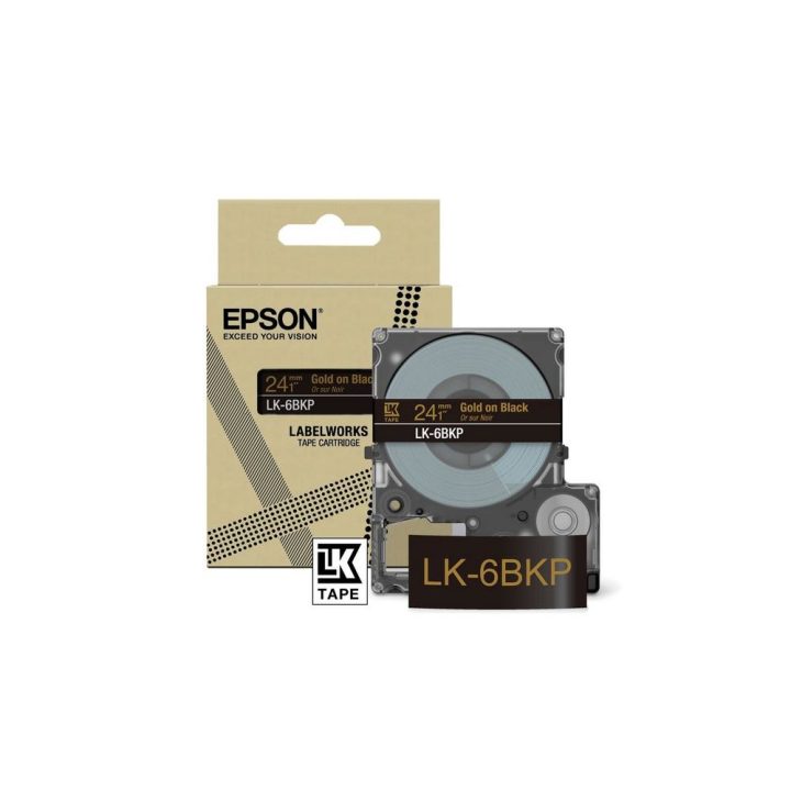 Epson Metallic Tape – Preto/Dourado 24mm(9m) – LK-6BKP