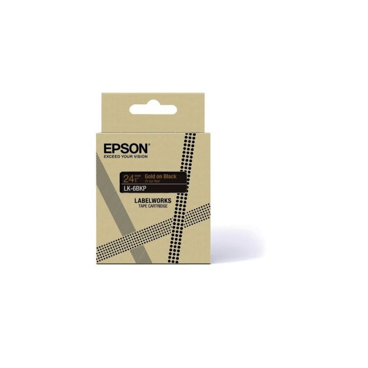 Epson Metallic Tape – Preto/Dourado 24mm(9m) – LK-6BKP