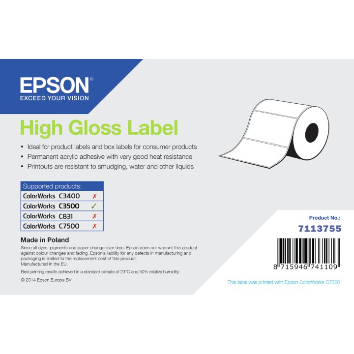Epson High Gloss Label Self-Adhesive Printer Label