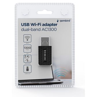 Gembird AC1300 WLAN 867 Mbit/s Sem Fios USB (WNP-UA1300-03)
