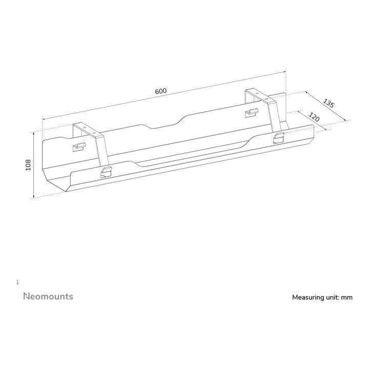 Neomounts ADS07-122BL Bandeja para cables - fijación con tornillos -…