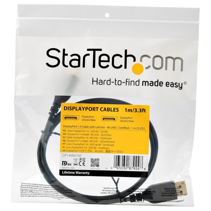 StarTech.com 1m DisplayPort 1.4 Cable - VESA Certified - 8K 60Hz -…