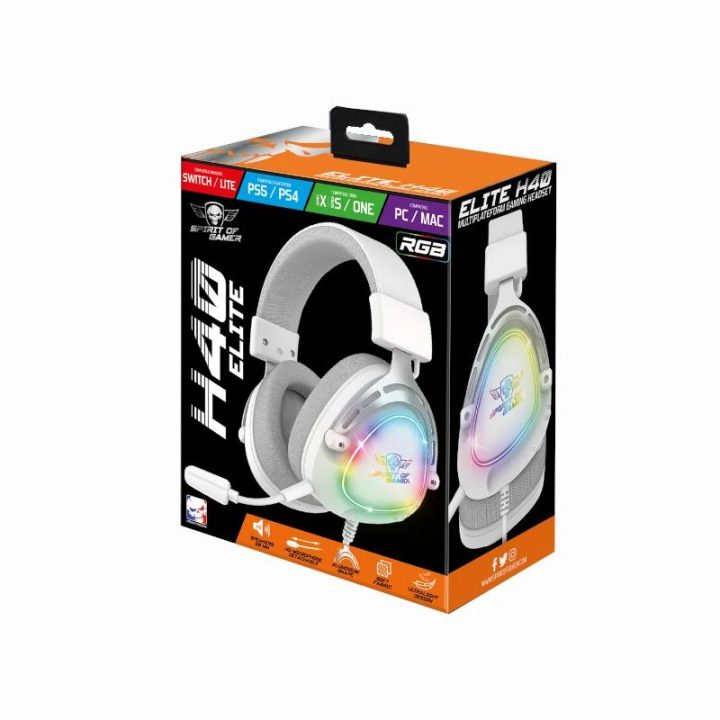 Auscultadores Spirit of Gamer Elite H-40 Brancos (MIC-EH40WT)