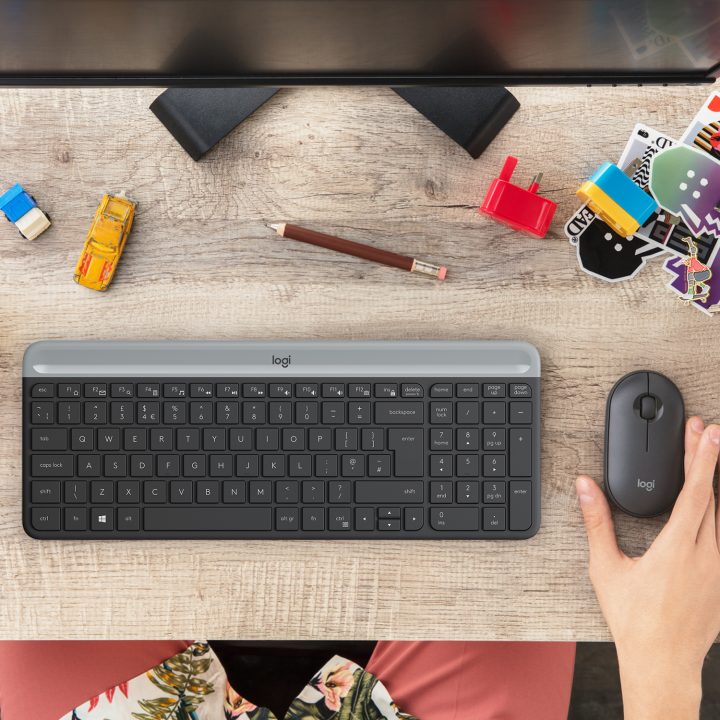 Logitech Slim MK470 Keyboard Mouse Included Universal RF Wireless…