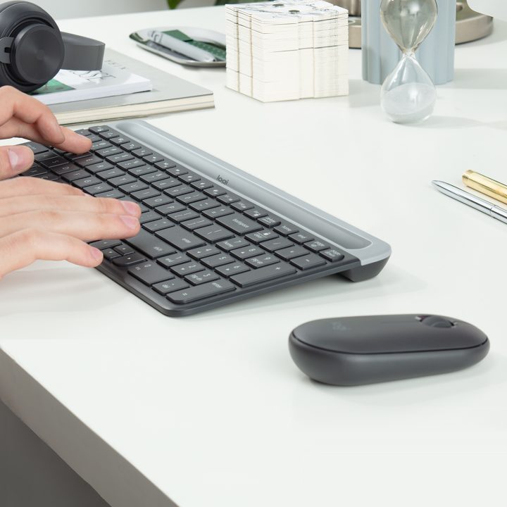 Logitech Slim MK470 Keyboard Mouse Included Universal RF Wireless…