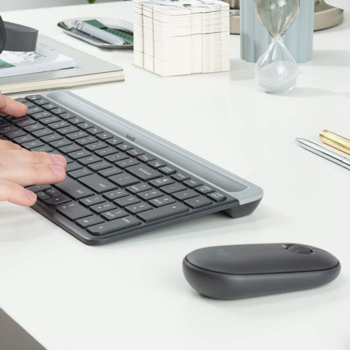 Logitech Slim MK470 Keyboard Mouse Included Universal RF Wireless…