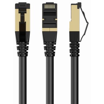 Gembird PP8-LSZHCU-BK-0.25M Network Cable Black 0.25 m Cat8 S/FTP…