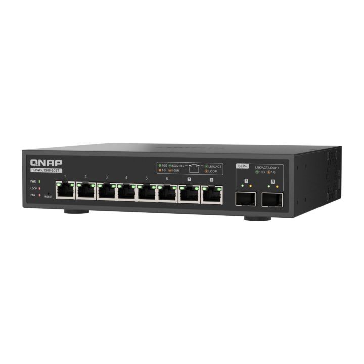 QNAP QSW-L3208-2C6T switch Gerido L2 10G Ethernet (100/1000/10000)…