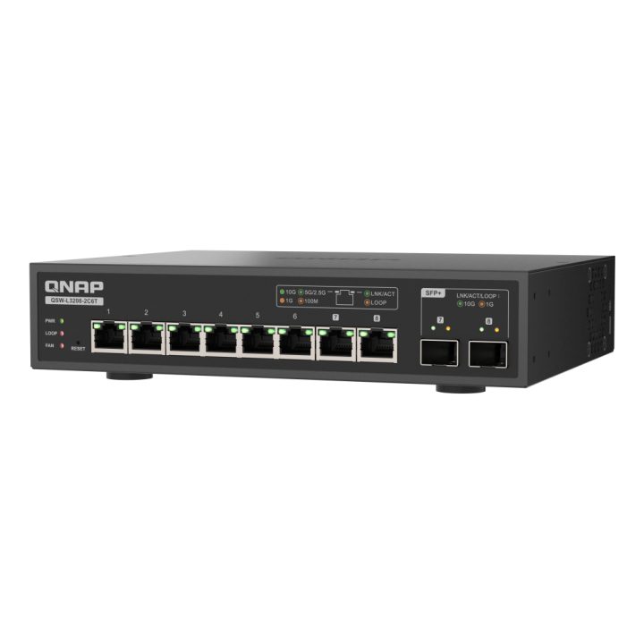 QNAP QSW-L3208-2C6T Managed L2 10G Ethernet (100/1000/10000) Desktop…
