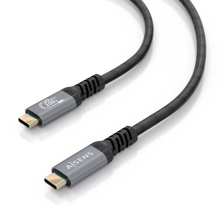 AISENS Cable USB 3.2 Gen2x2 Aluminio 20Gbps 8K@30Hz 5A 100W E-Mark…