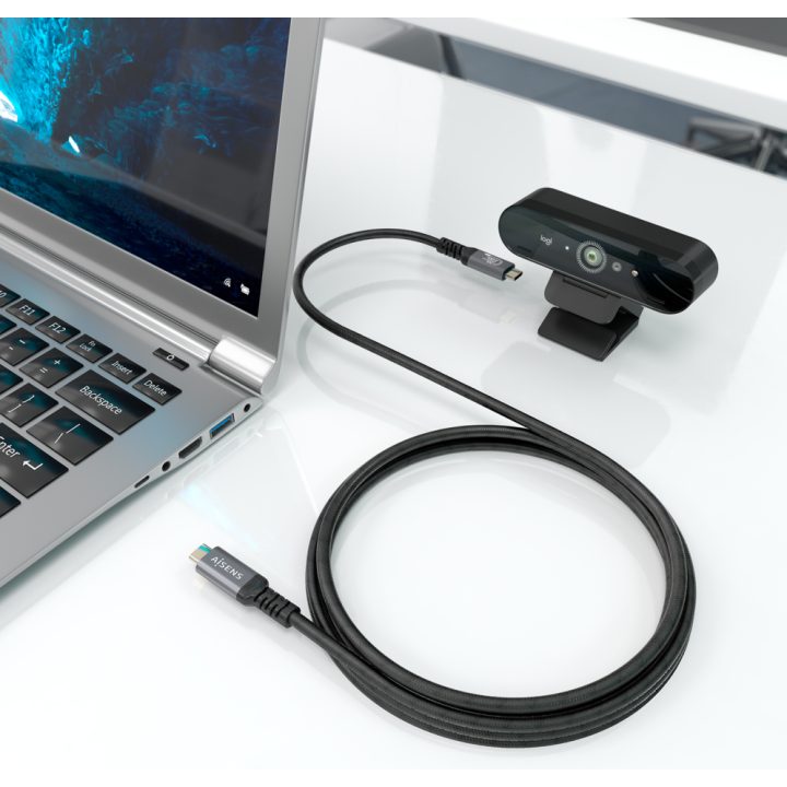 AISENS Cable USB 3.2 Gen2x2 Aluminio 20Gbps 8K@30Hz 5A 100W E-Mark…